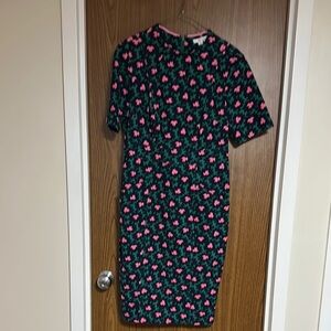Boden Pink and Orange Sheath Midi Dress